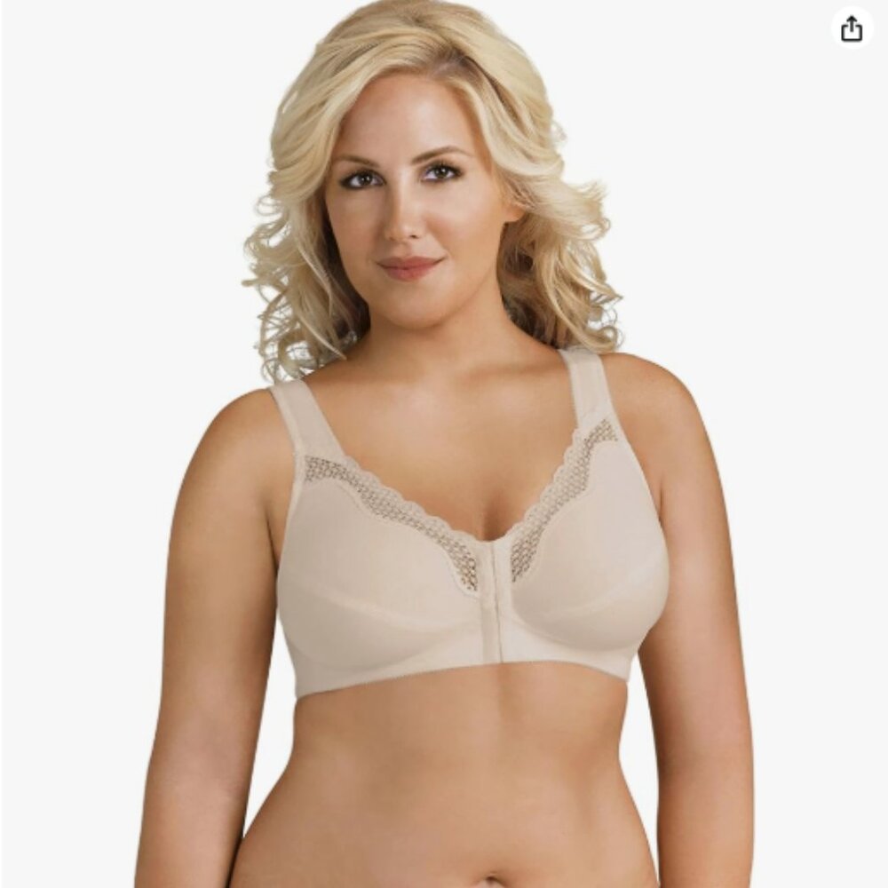Exquisite Women's Fully Wireless Cotton Back & Posture Support Bra - 40D